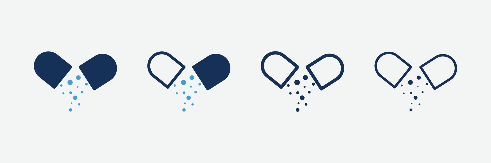 conjunto de ícones de farmácia médica símbolo isolado em ilustração de estilo diferente vetor