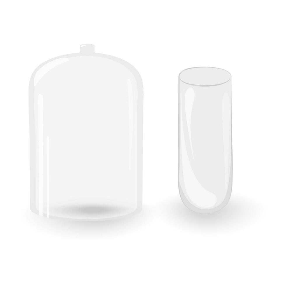 transparente vidro tampa para cobertura e frasco com sombra e luzes para muitos diferente usa vetor