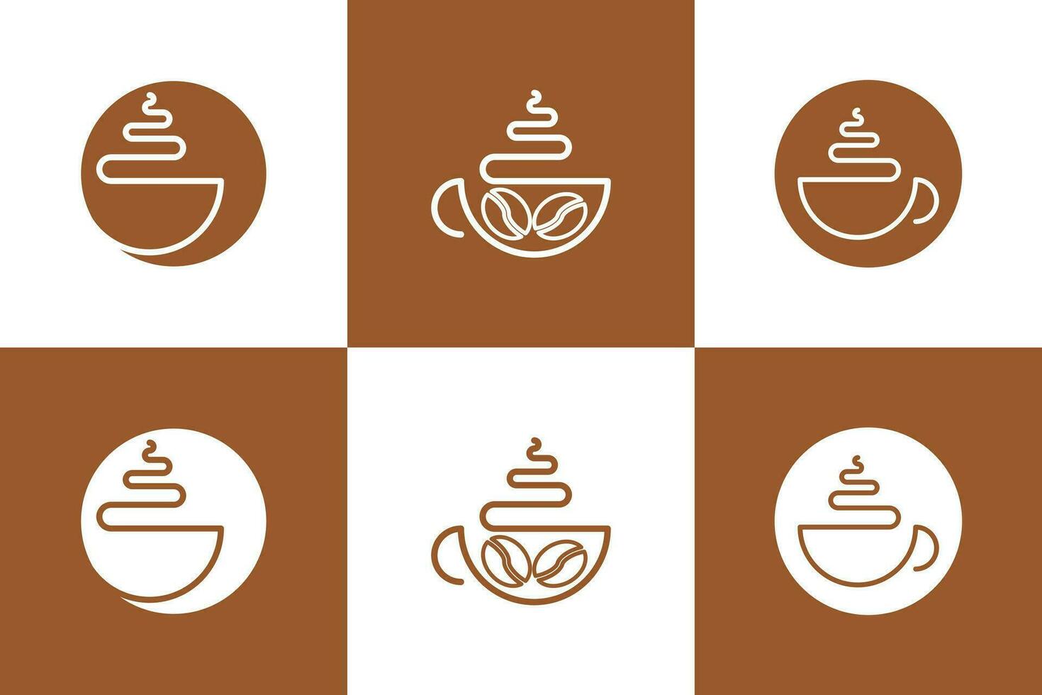 conjunto de design de logotipo de café vetor