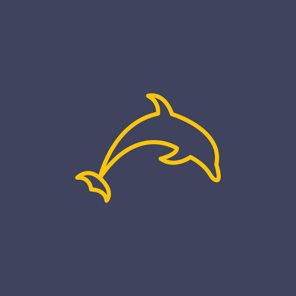 golfinho linha arte logotipo ícone vetor