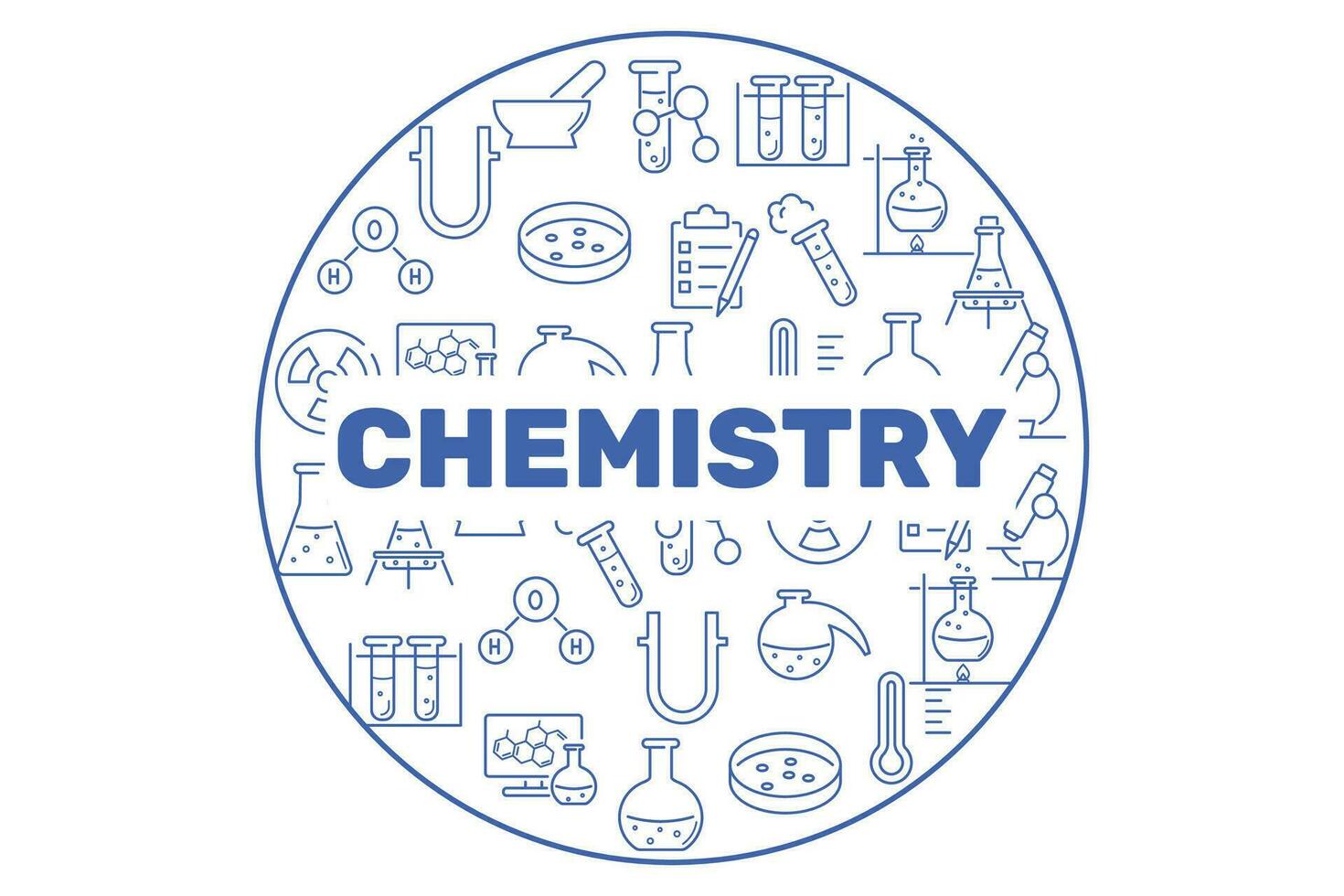 química círculo bandeira, Ciência fundo. vetor