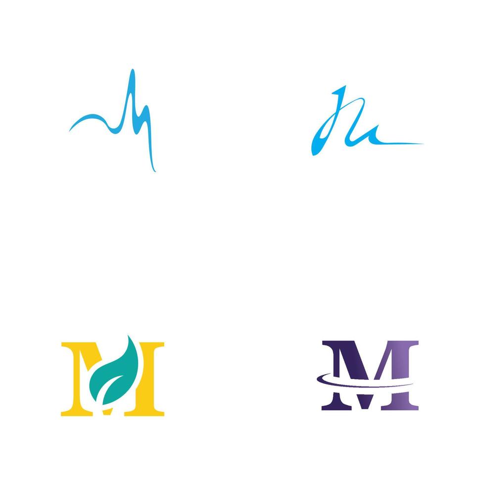 letra m negócio corporativo abstrato unidade modelo de design de logotipo vetor