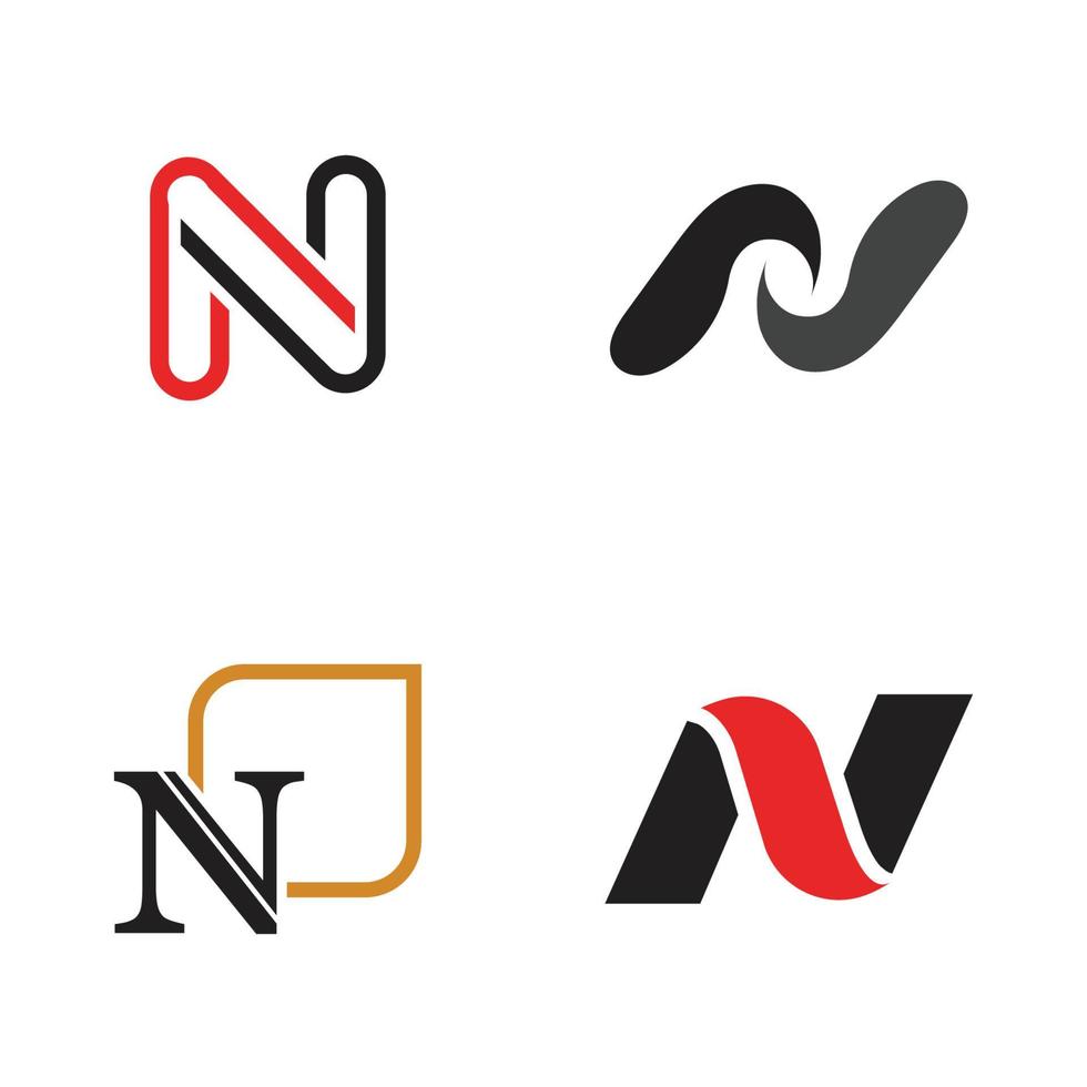 letra n logotipo modelo vetor ícone design