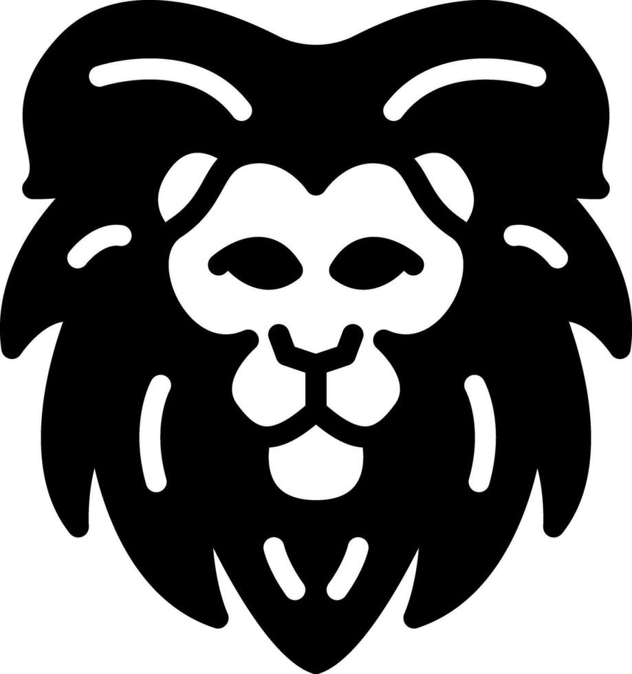 sólido ícone para leão vetor