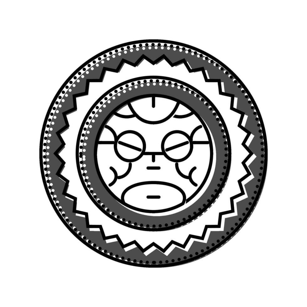 maori tatuagem arte vintage cor ícone vetor ilustração
