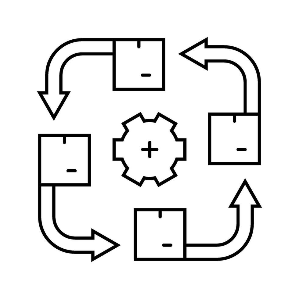 estoque rotação logístico Gerente linha ícone vetor ilustração