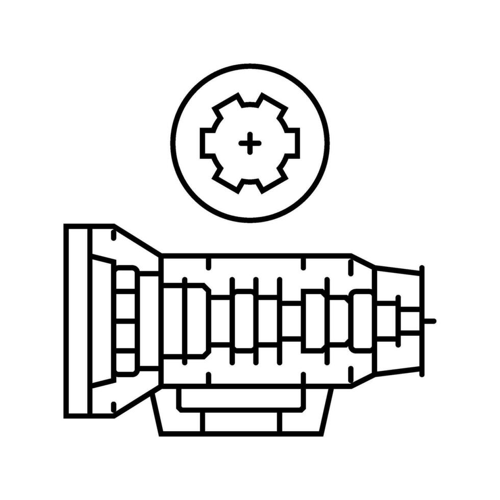 transmissão serviço carro mecânico linha ícone vetor ilustração