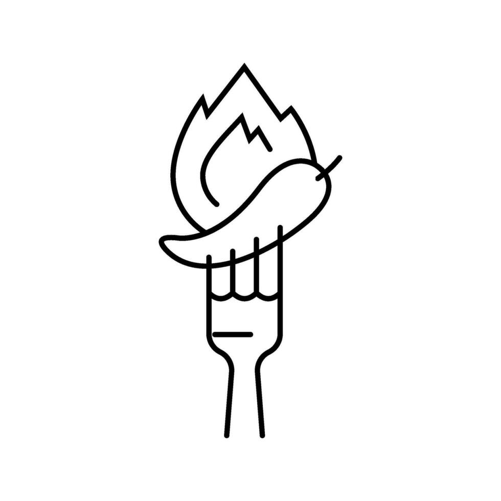 ilustração vetorial de ícone de linha de comida picante vetor