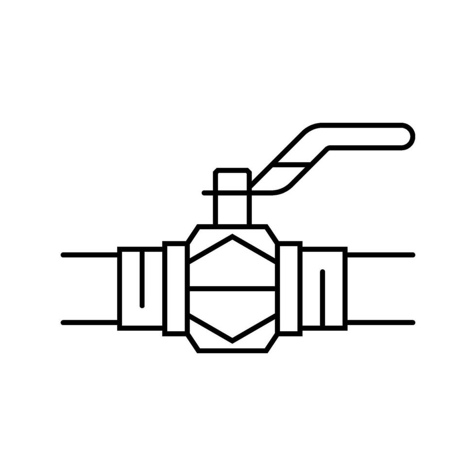 válvula gás serviço linha ícone vetor ilustração