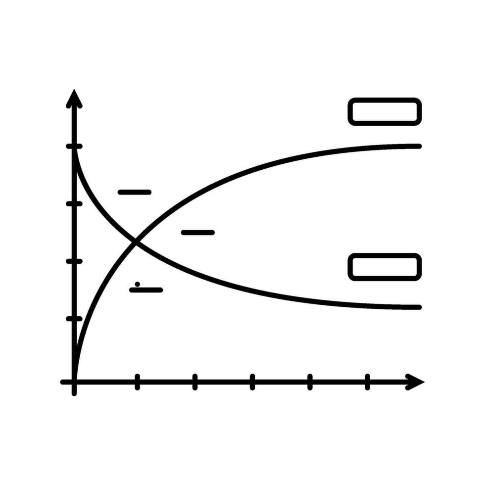 químico reação cinética linha ícone vetor ilustração