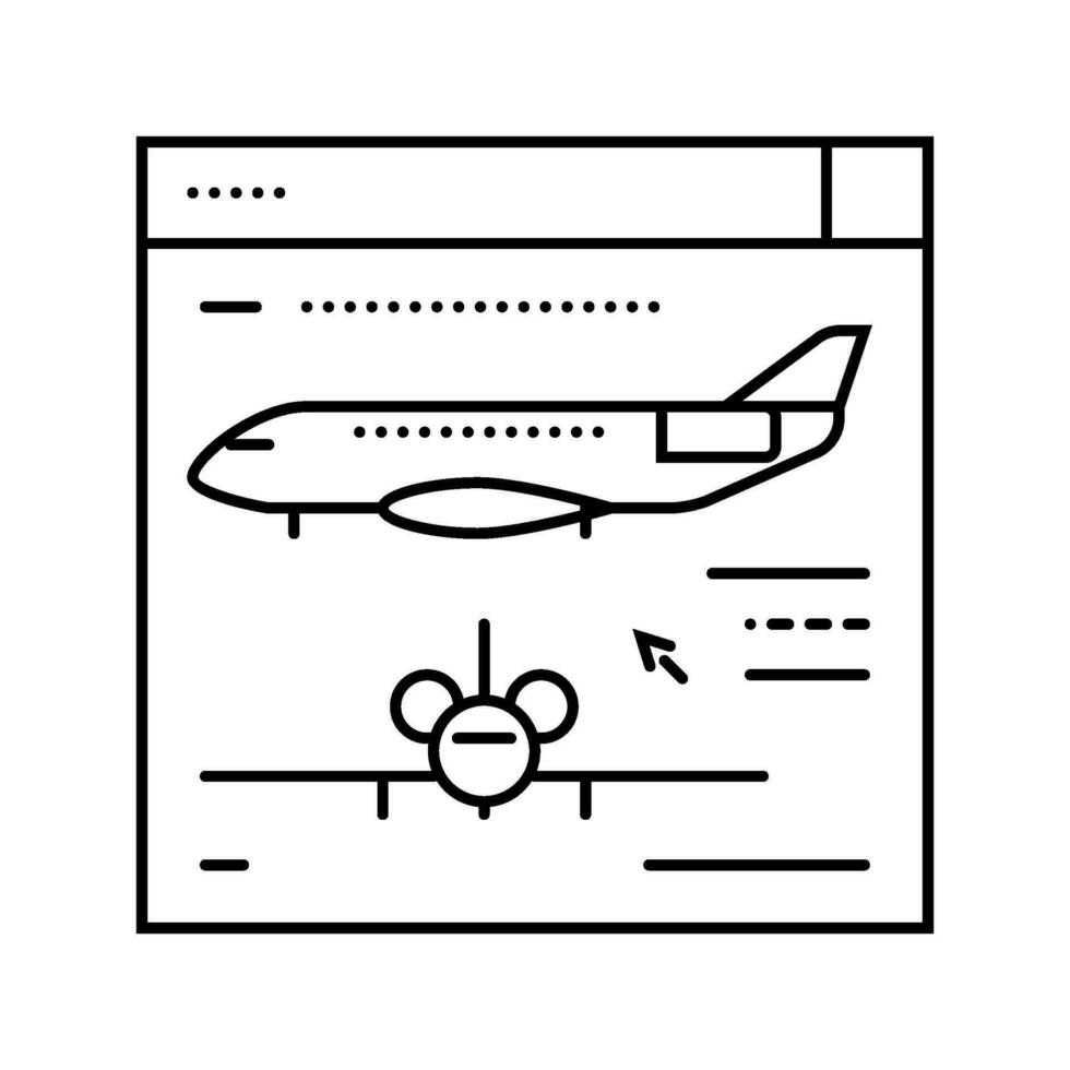 aeronave Projeto aeronáutico engenheiro linha ícone vetor ilustração