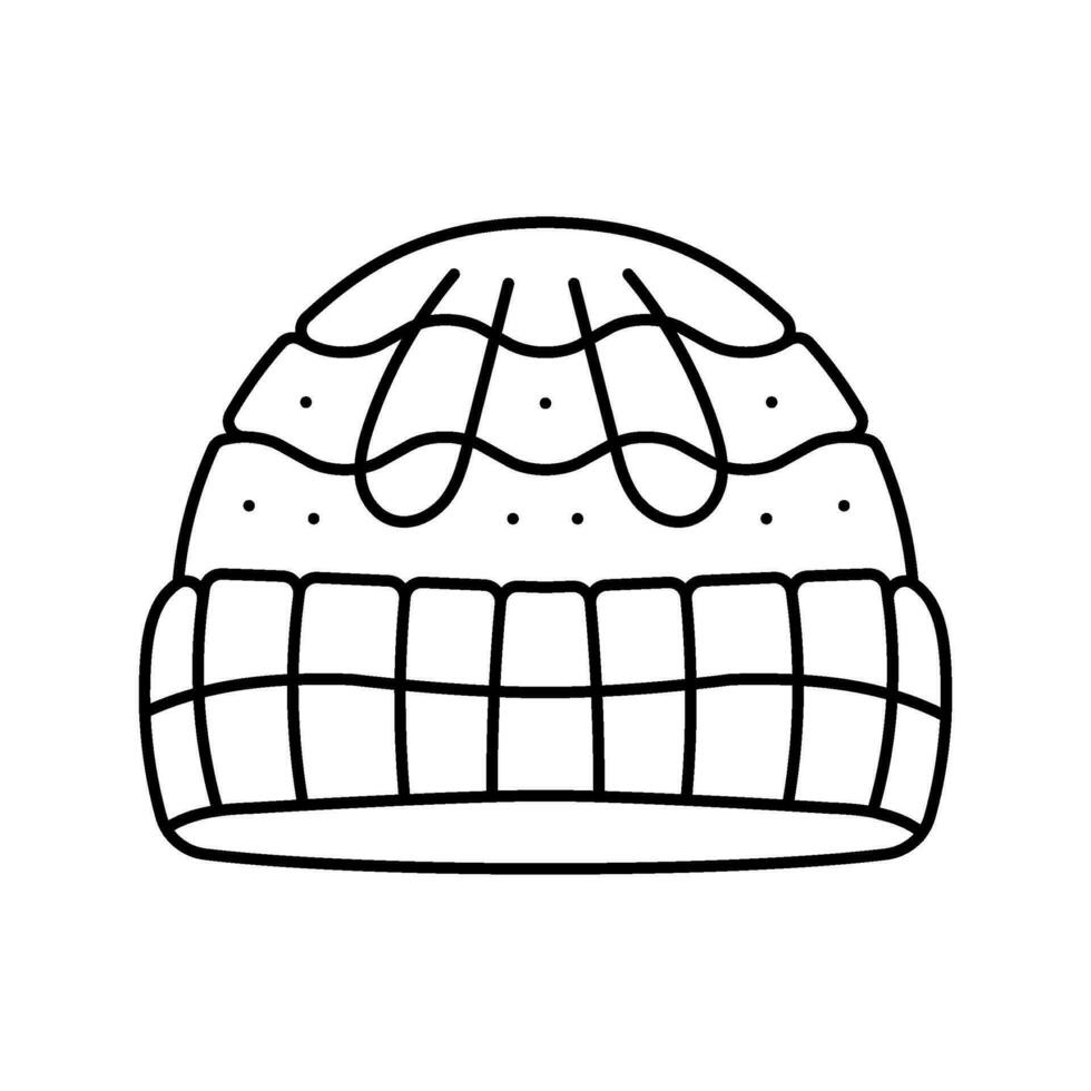 chapéu tricô lã linha ícone vetor ilustração