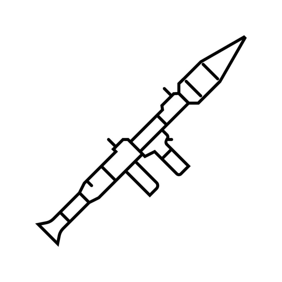 foguete lançador arma guerra linha ícone vetor ilustração