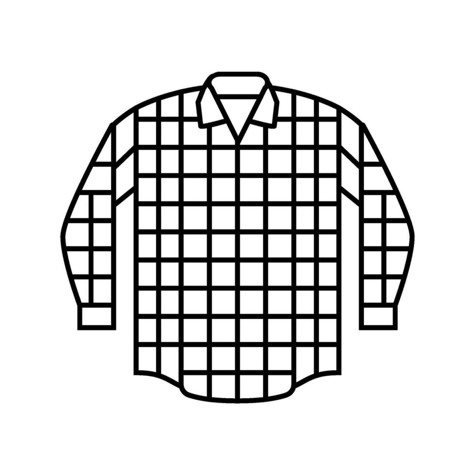 xadrez camisa hipster retro linha ícone vetor ilustração