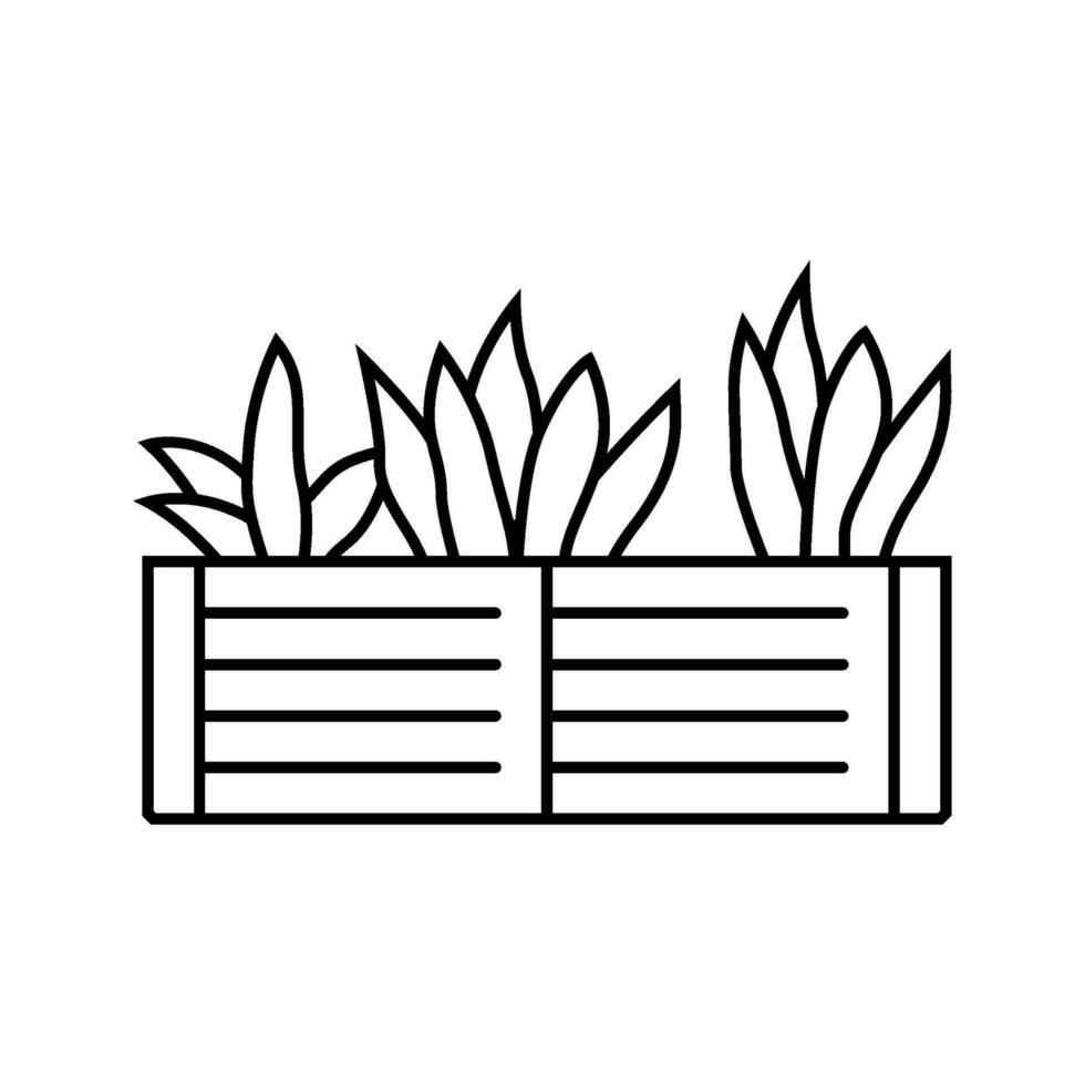 jardim cama ferramenta linha ícone vetor ilustração