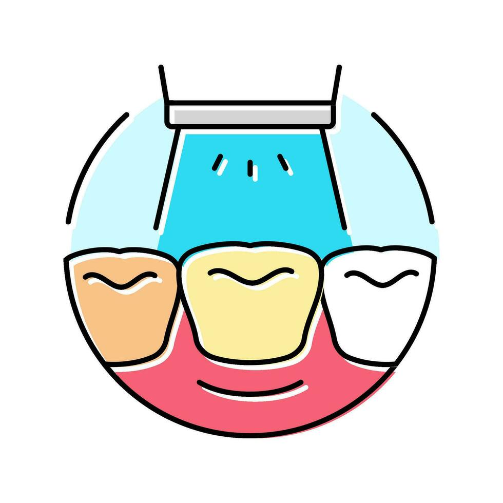ilustração vetorial de ícone de cor de clareamento de dentes vetor