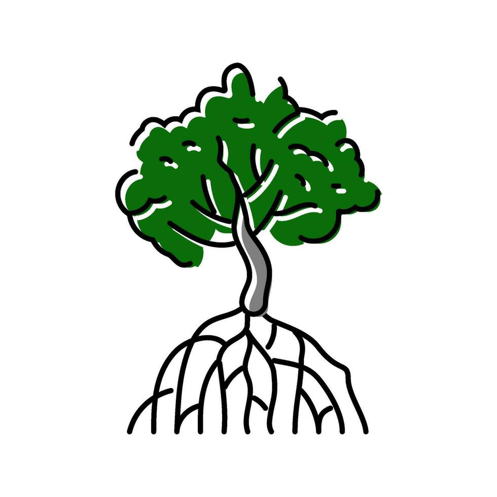 mangue árvore cor ícone vetor ilustração
