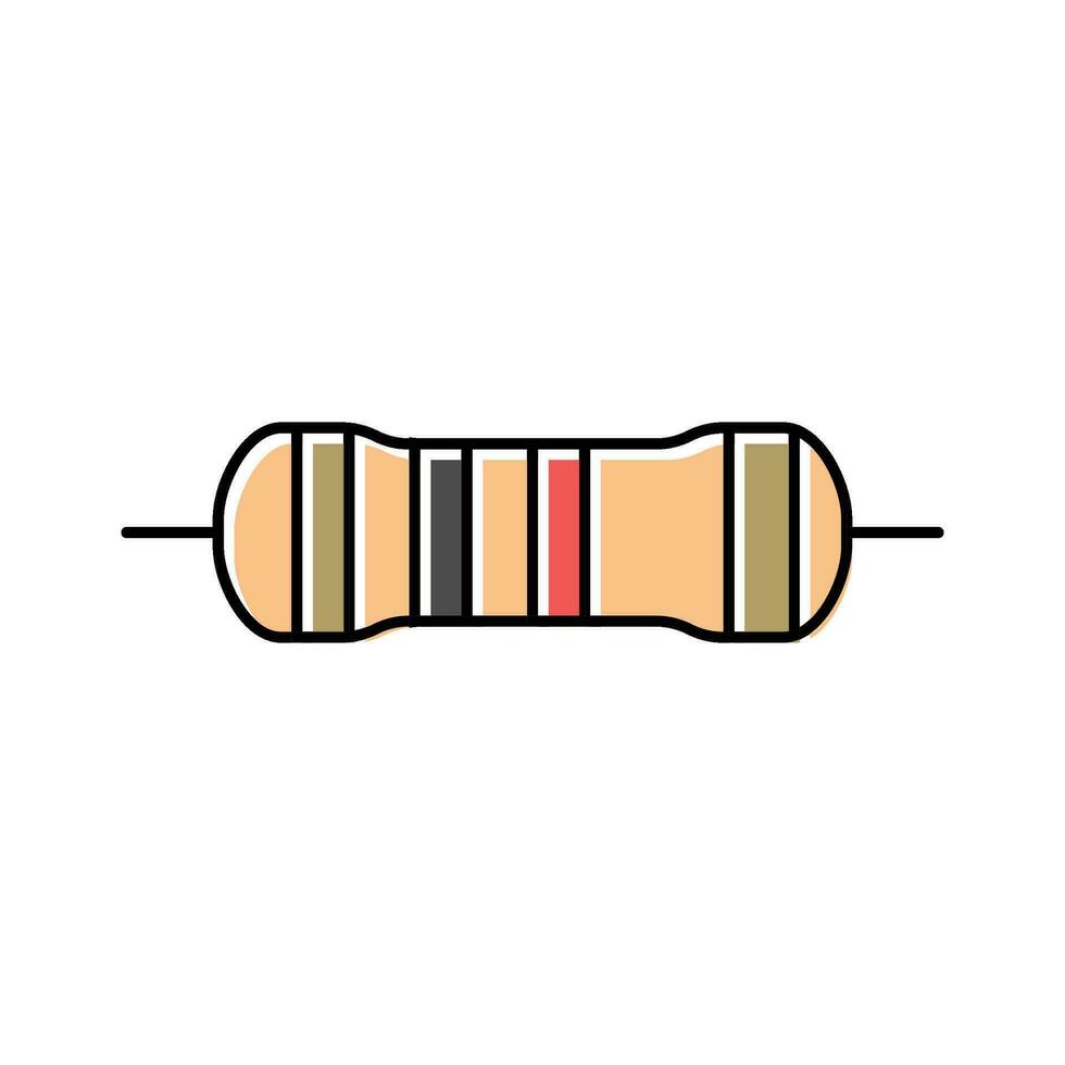 carbono filme resistor eletrônico componente cor ícone vetor ilustração