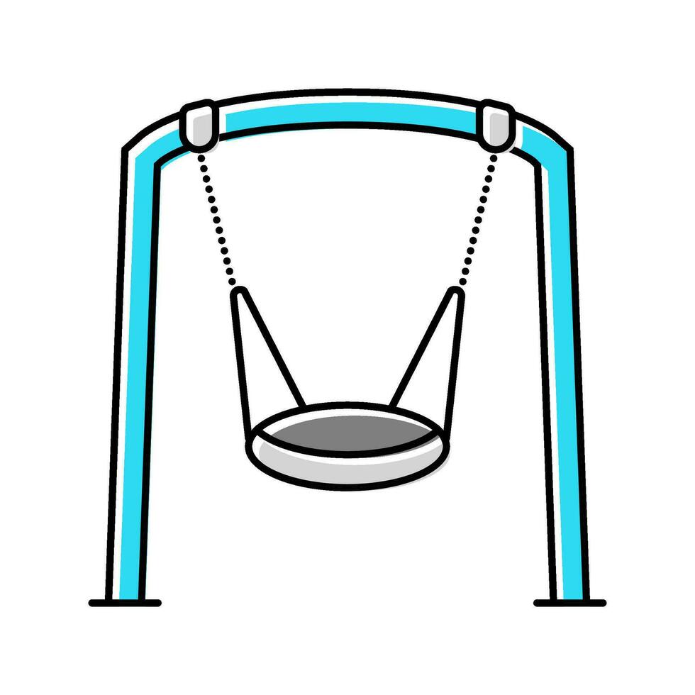 acelerador balanço parque criança jogar cor ícone vetor ilustração