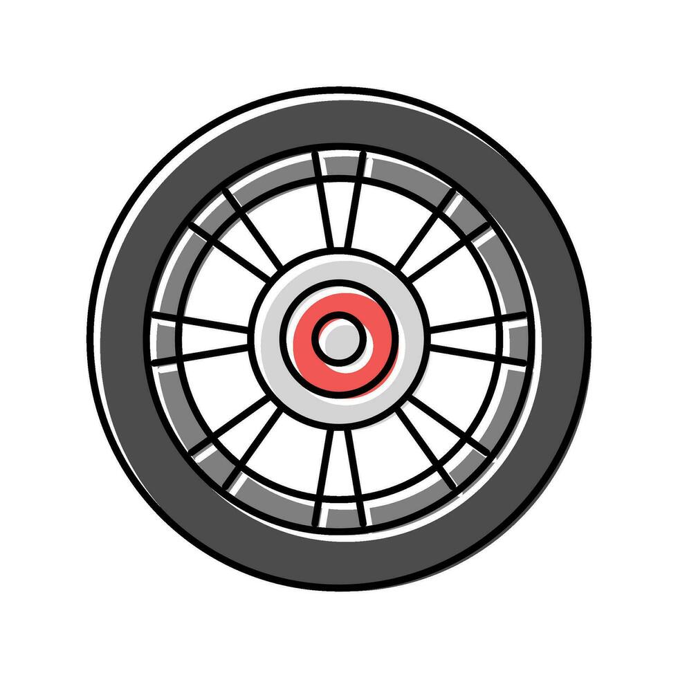 corrida pneus veículo auto cor ícone vetor ilustração