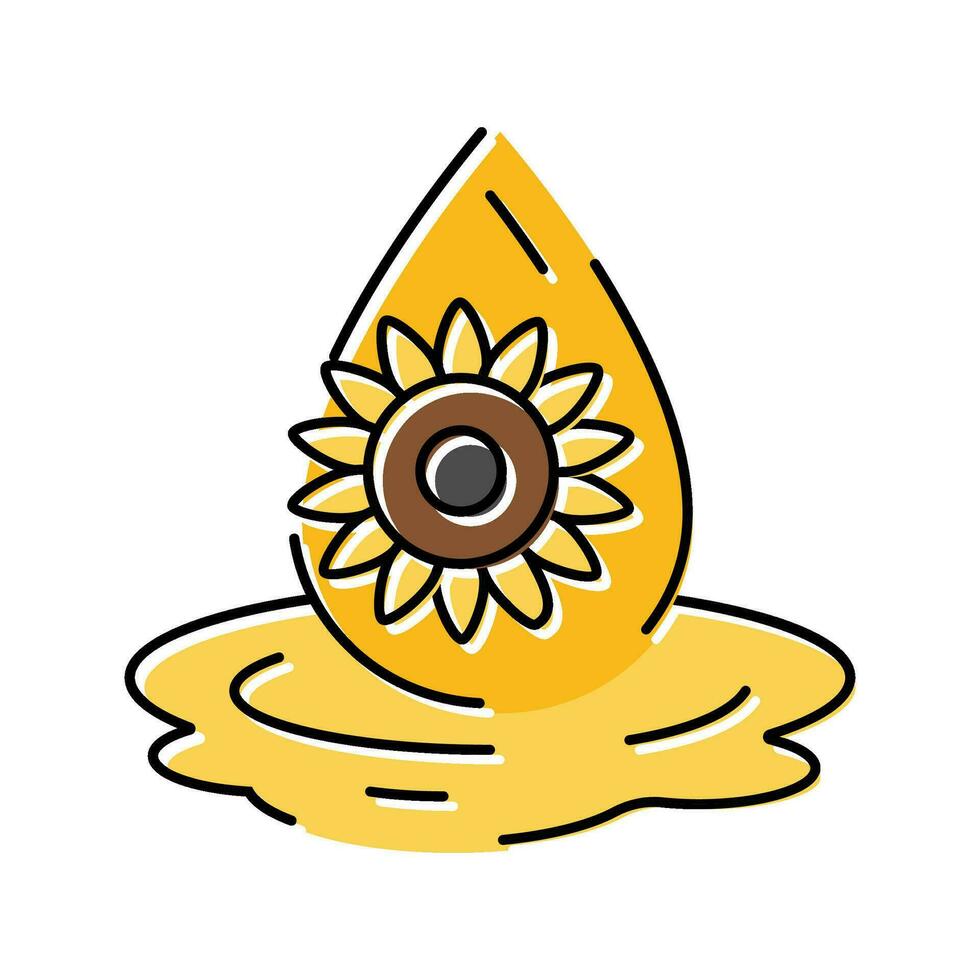 girassol semente óleo líquido amarelo cor ícone vetor ilustração