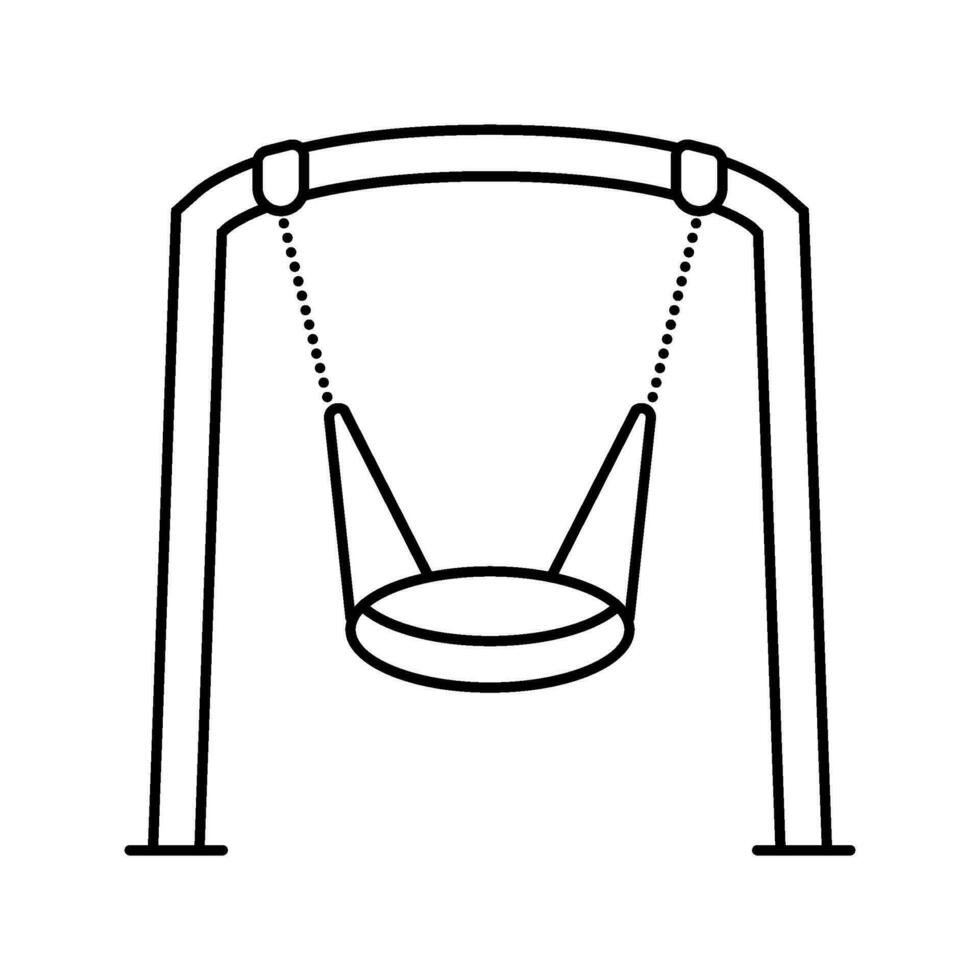 acelerador balanço parque criança jogar linha ícone vetor ilustração