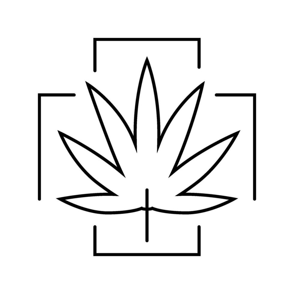 medicina cannabis linha ícone vetor ilustração