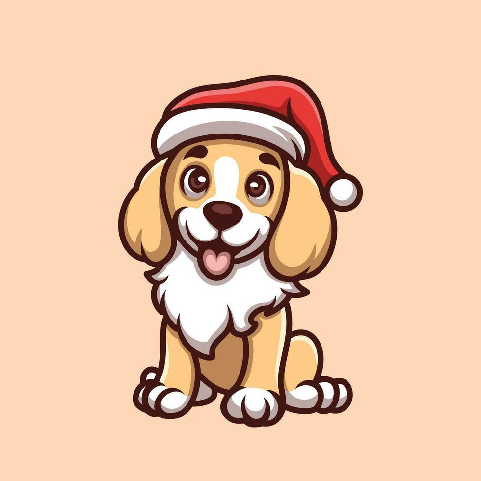 Natal cachorro desenho animado ilustração vetor