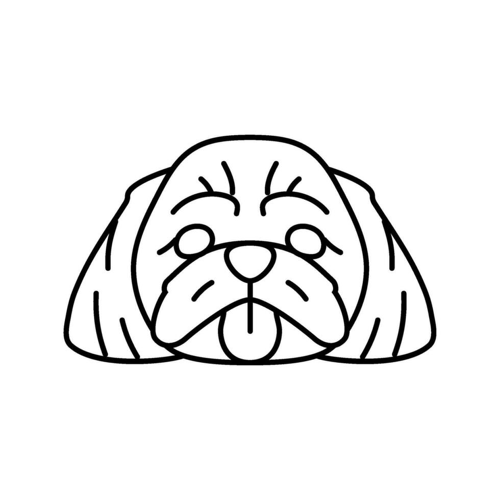 shih tzu cachorro cachorro animal linha ícone vetor ilustração