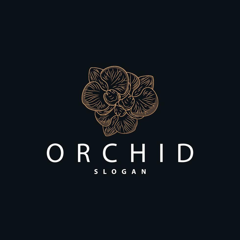 orquídea logotipo simples luxuoso e elegante flor Projeto para salão cosméticos spa beleza vetor