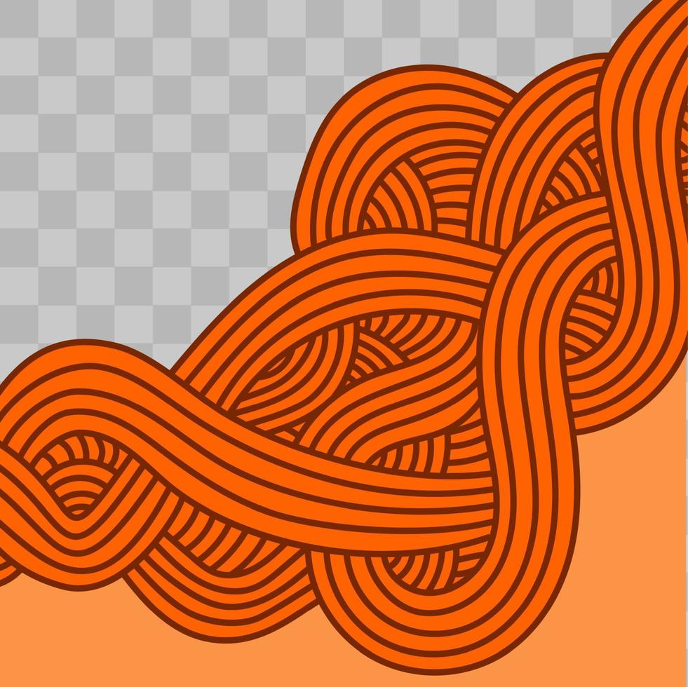 modelo de mídia social laranja abstrato quadrado editável com efeito de linhas onduladas. pode usar para postagem de feed de mídia social, web, site, fundos de onda de site vetor