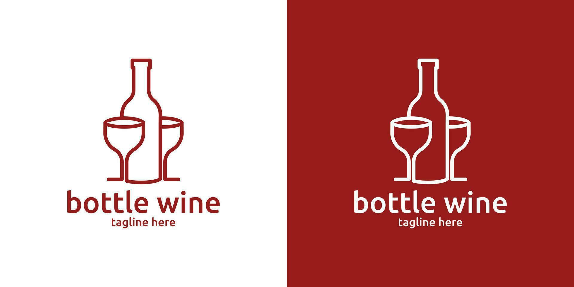 vinho garrafa logotipo Projeto com linha estilo, minimalista logotipo. vetor