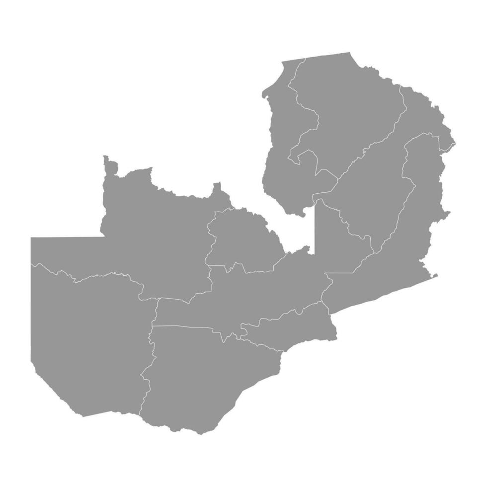 Zâmbia mapa com administrativo divisões. vetor ilustração.