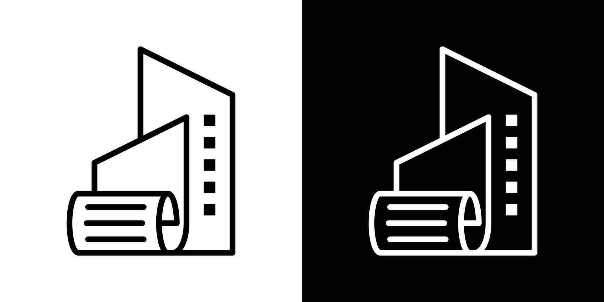 logotipo Projeto papel e construção ícone vetor inspiração