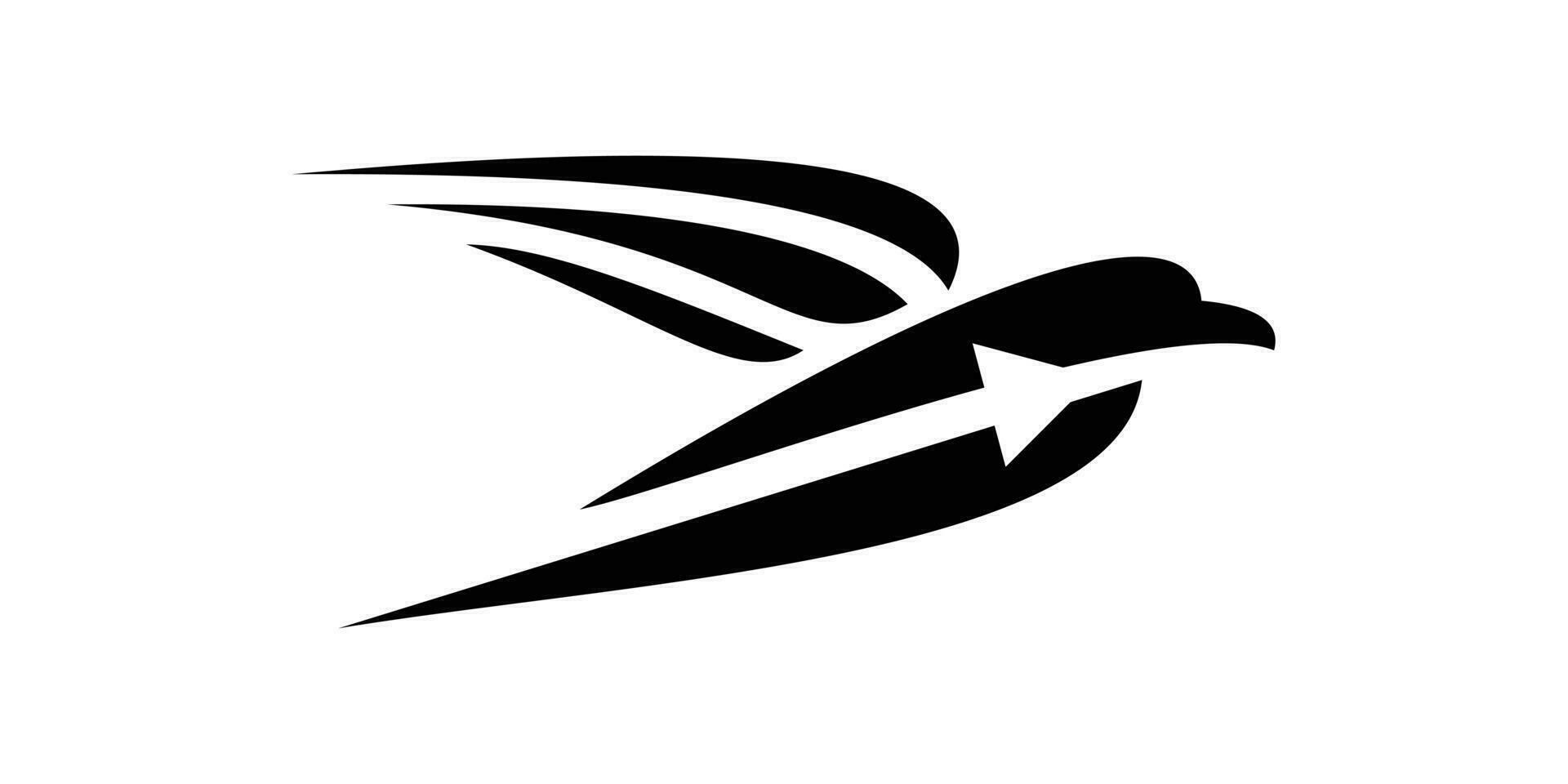 logotipo Projeto Águia e seta plano ícone vetor ilustração