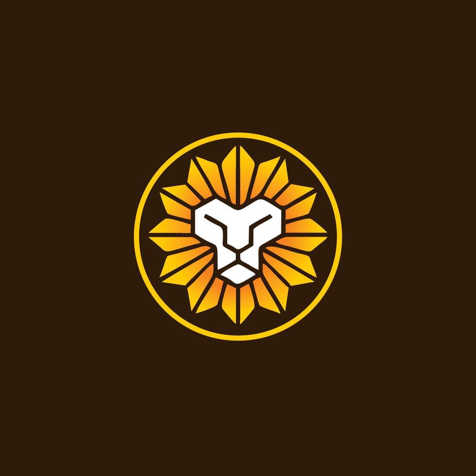 leão Sol flor ícone vetor logotipo elemento