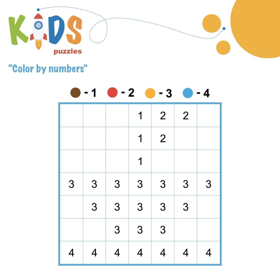 planilha matemática para impressão de cores por números vetor