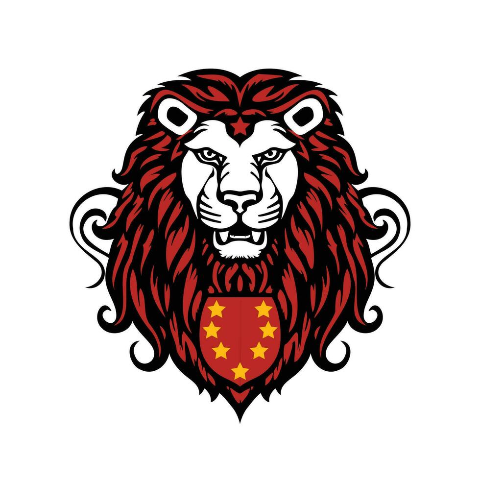 tigre raiva face com vermelho e Preto cor vetor ilustração mascote logotipo vetor