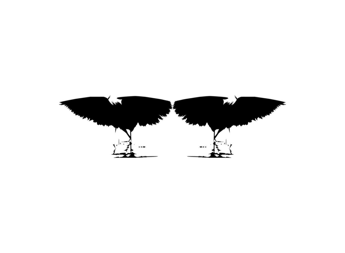 par do a Preto garça pássaro, egretta ardesíaca, Além disso conhecido Como a Preto garça silhueta para arte ilustração, logotipo, pictograma, local na rede Internet, ou gráfico Projeto elemento. vetor ilustração