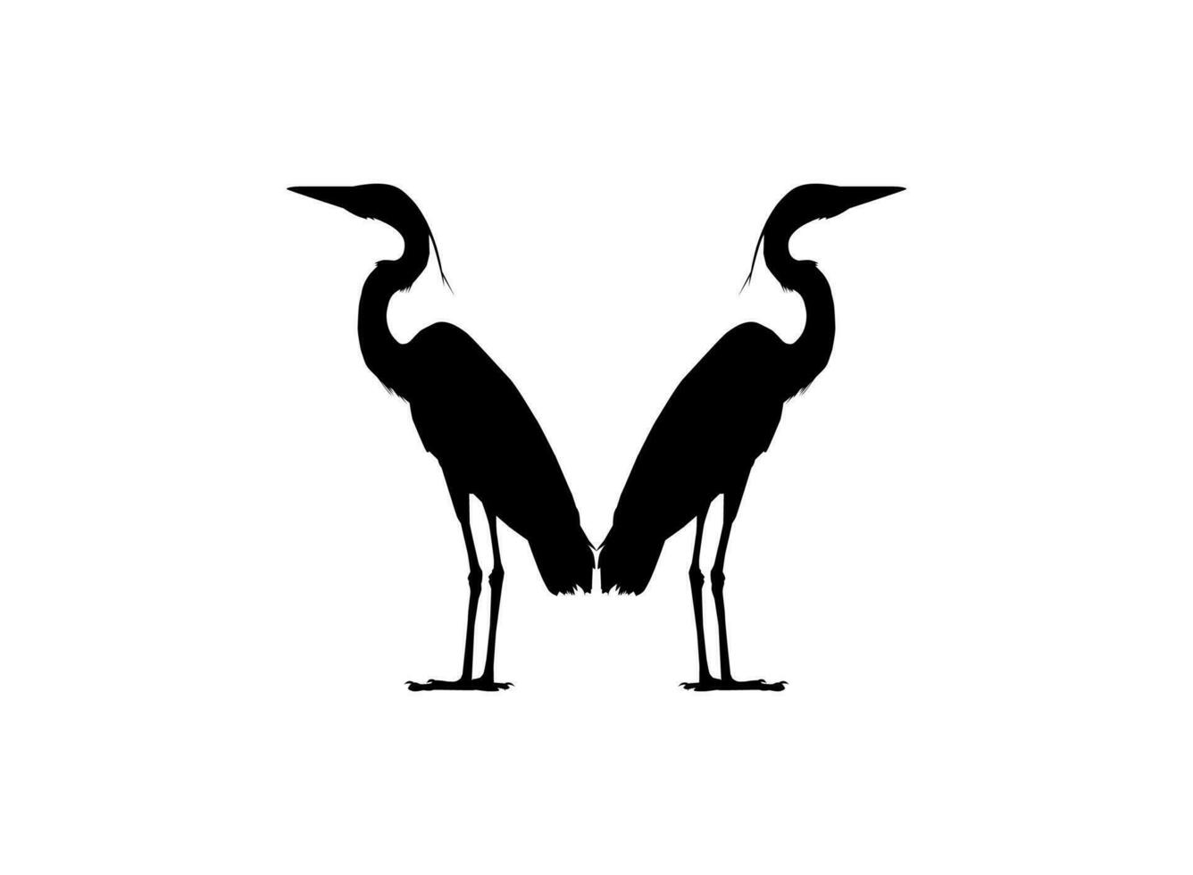 par do a Preto garça pássaro, egretta ardesíaca, Além disso conhecido Como a Preto garça silhueta para arte ilustração, logotipo, pictograma, local na rede Internet, ou gráfico Projeto elemento. vetor ilustração