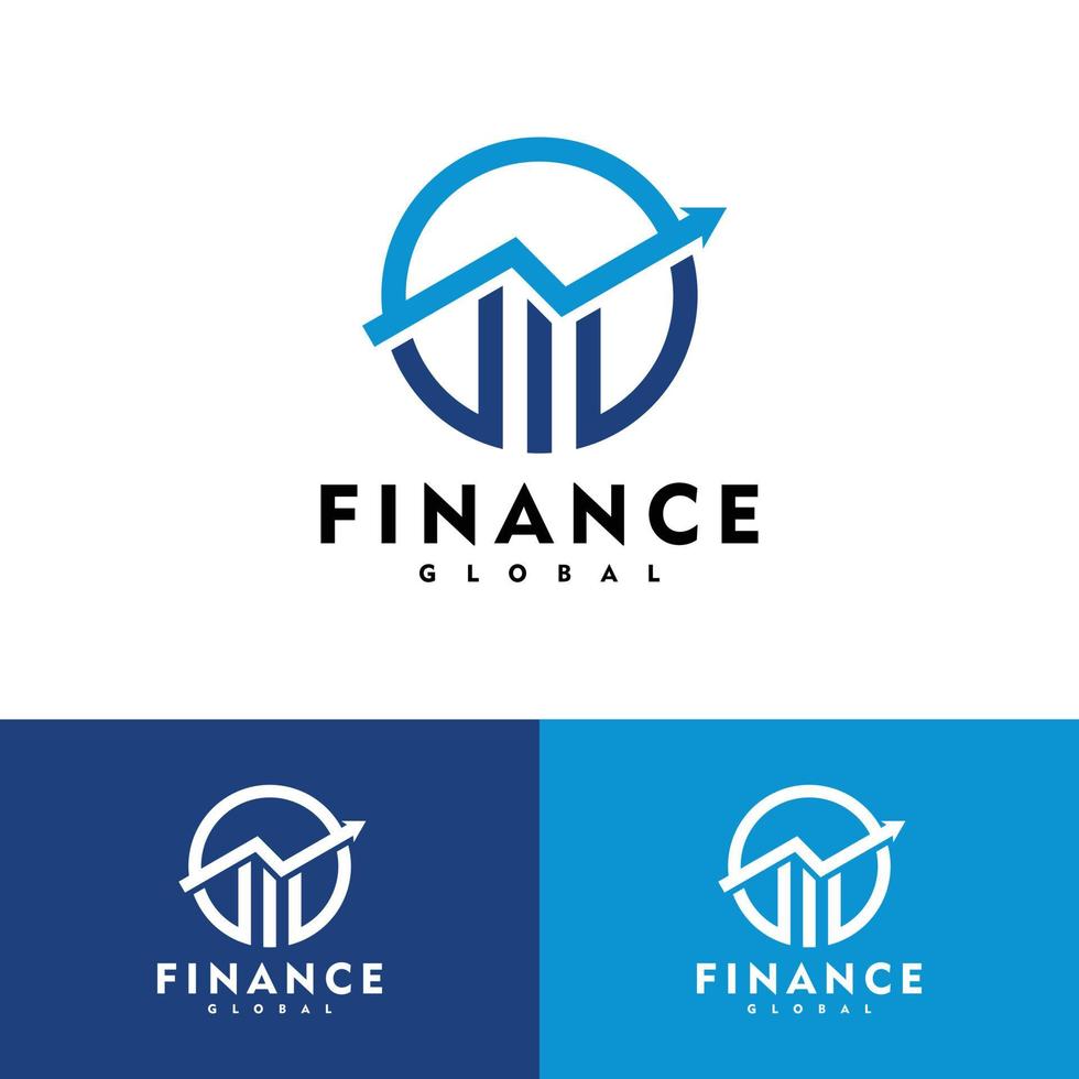 contabilidade e financeiro logotipo globo conceito ilustração vetorial design gráfico vetor