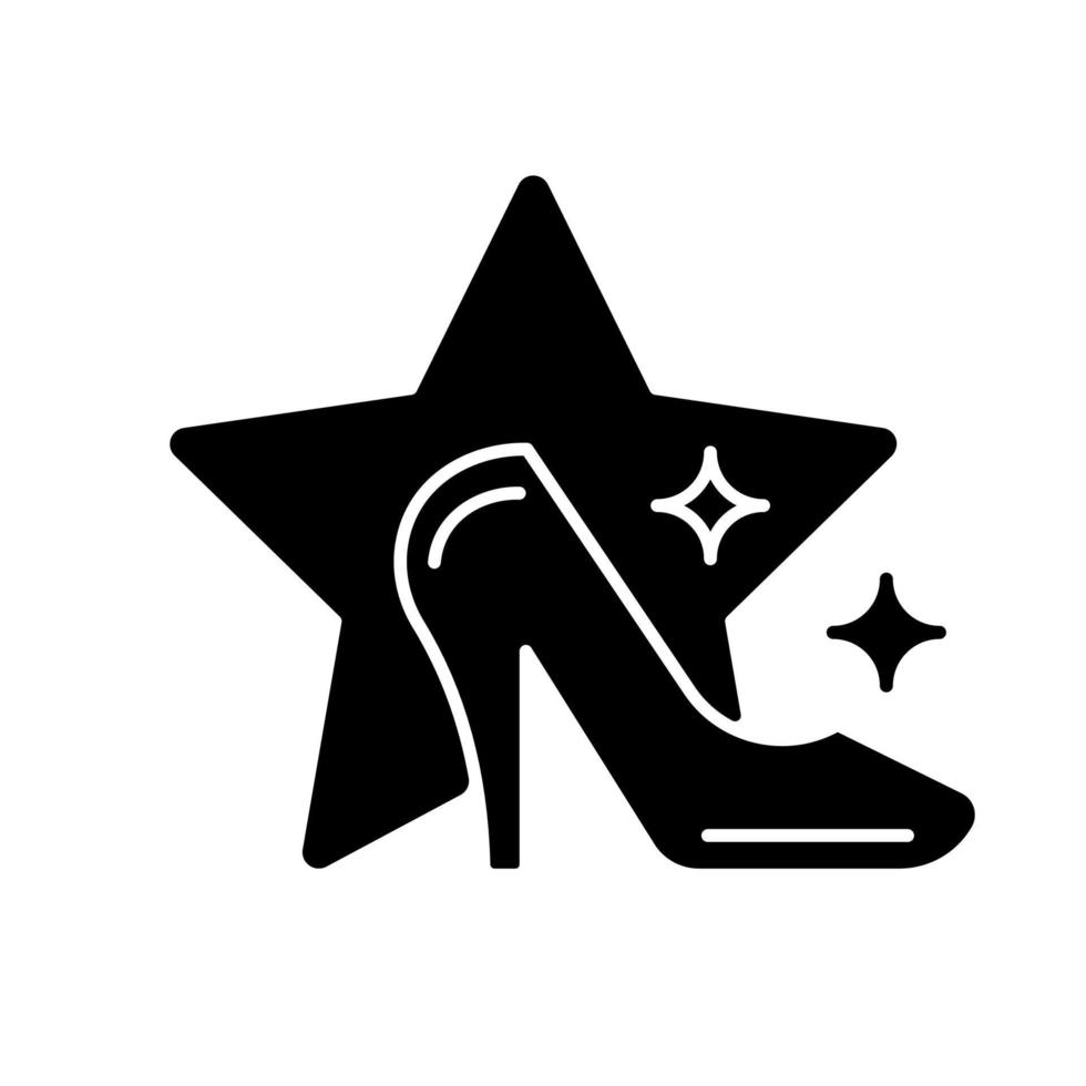 ícone de glifo preto de desfile de moda vetor