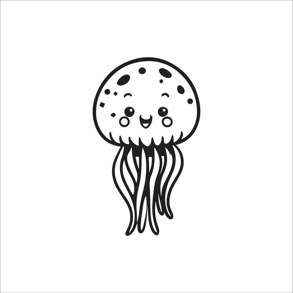 medusa desenho animado coloração página ilustração vetor para crianças coloração livro