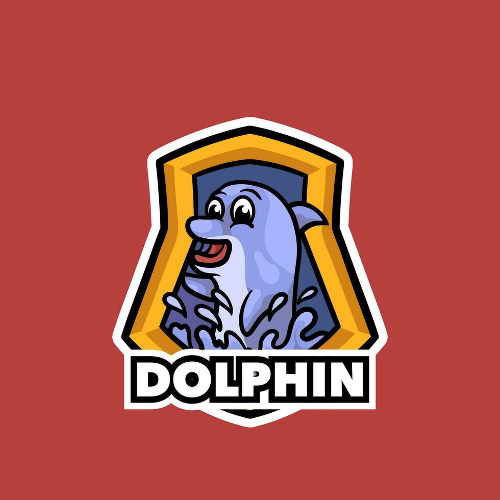 golfinho mascote logotipo para esporte vetor