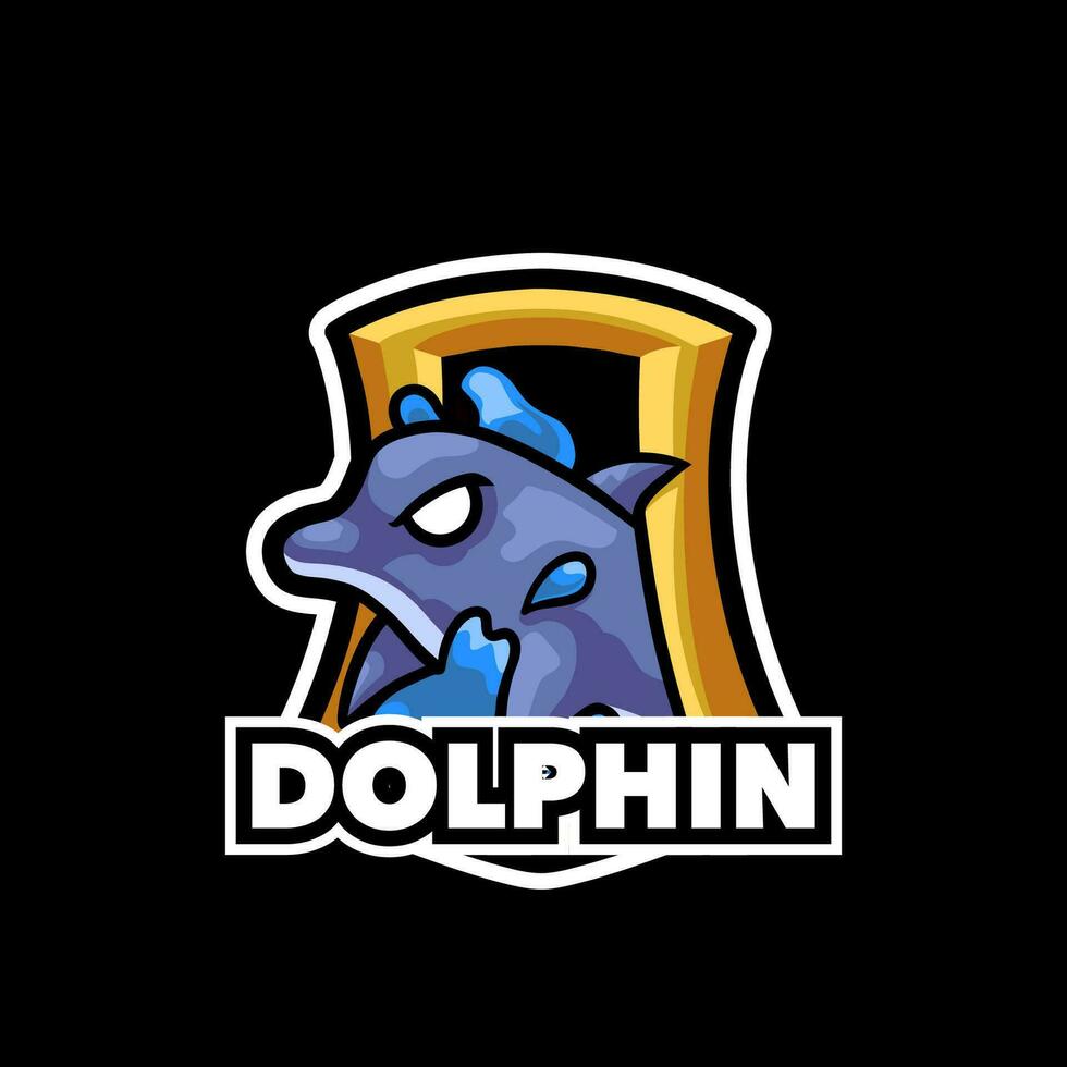 golfinho mascote logotipo para esporte equipe vetor