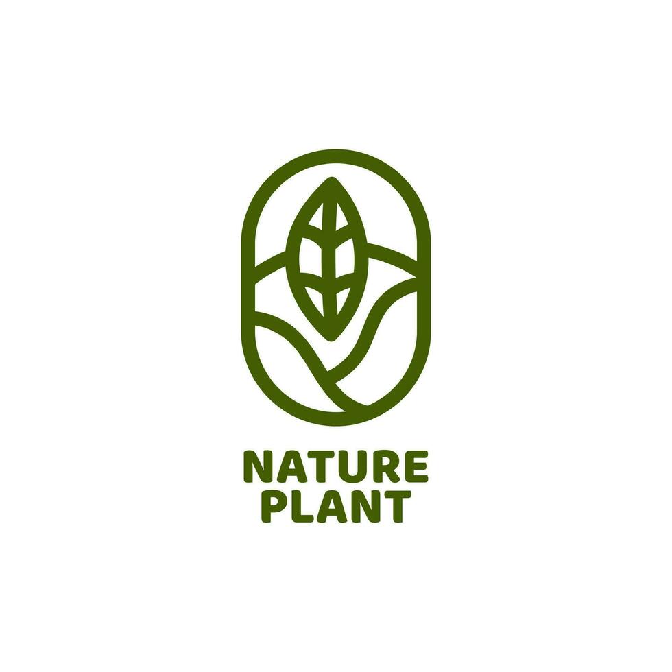 plantar natureza volta oval logotipo conceito Projeto ilustração vetor