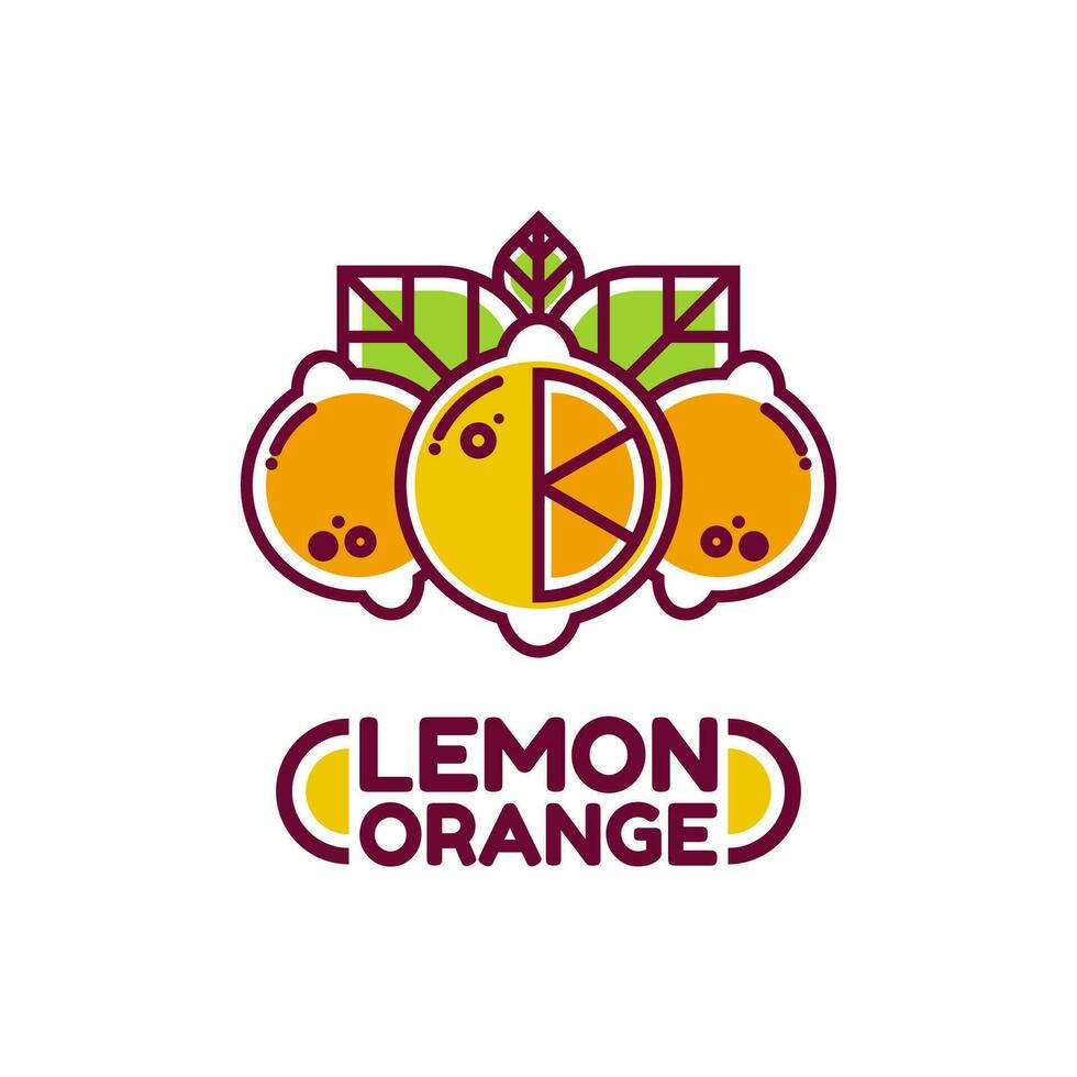 laranja limão citrino fruta logotipo Projeto vetor ilustração