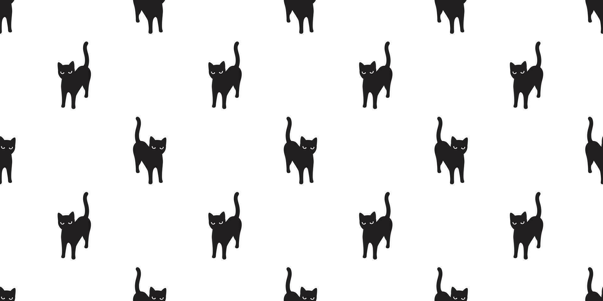 gato desatado padronizar gatinho vetor dia das Bruxas cachecol isolado repetir fundo telha papel de parede desenho animado ilustração rabisco Projeto