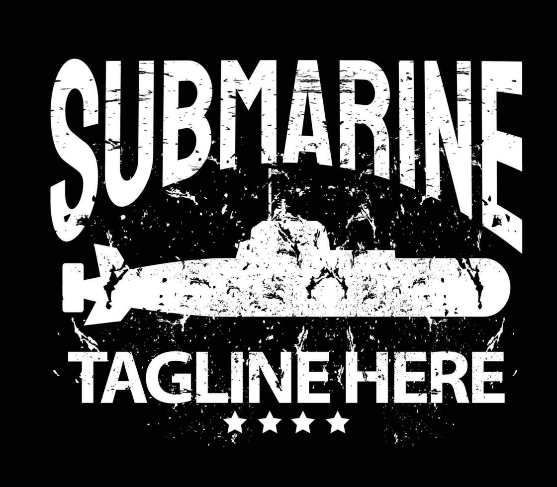 submarino com texto ilustração vetor