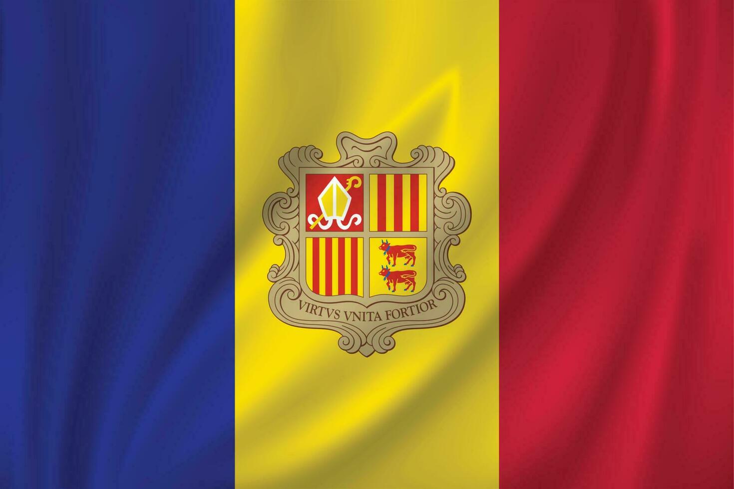 andorra bandeira acenando dentro a vento vetor